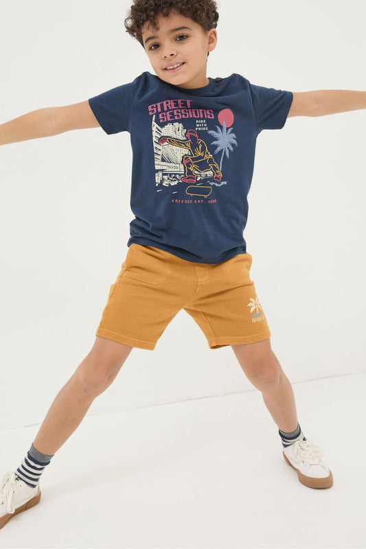 Fat Face Eddie Yellow Sweat Shorts