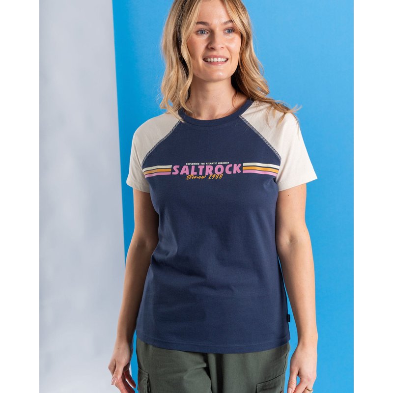 Saltrock Womens Raglan Short Sleeve T-Shirt - Blue - Size: 10
