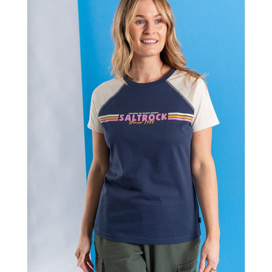 Saltrock Womens Raglan Short Sleeve T-Shirt - Blue - Size: 10