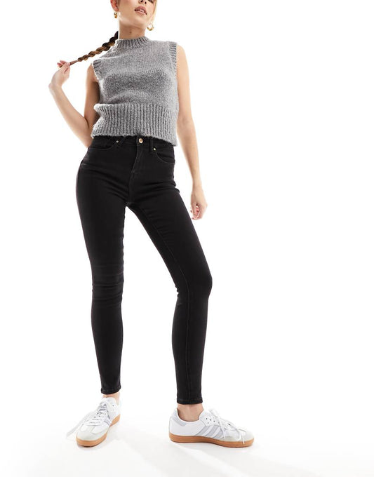 Only ONLY push up skinny jeans in black