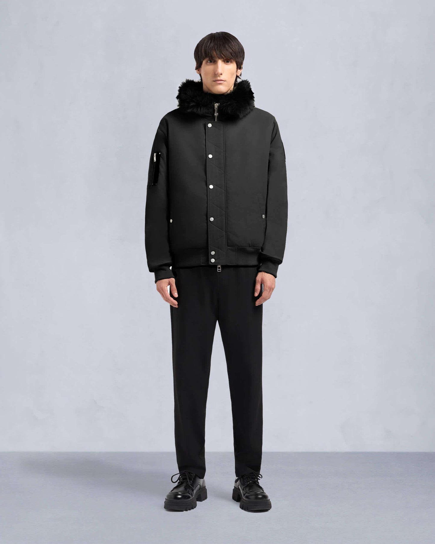 Moose Knuckles DENALI BOMBER JACKET-Black / Black Shearling-S