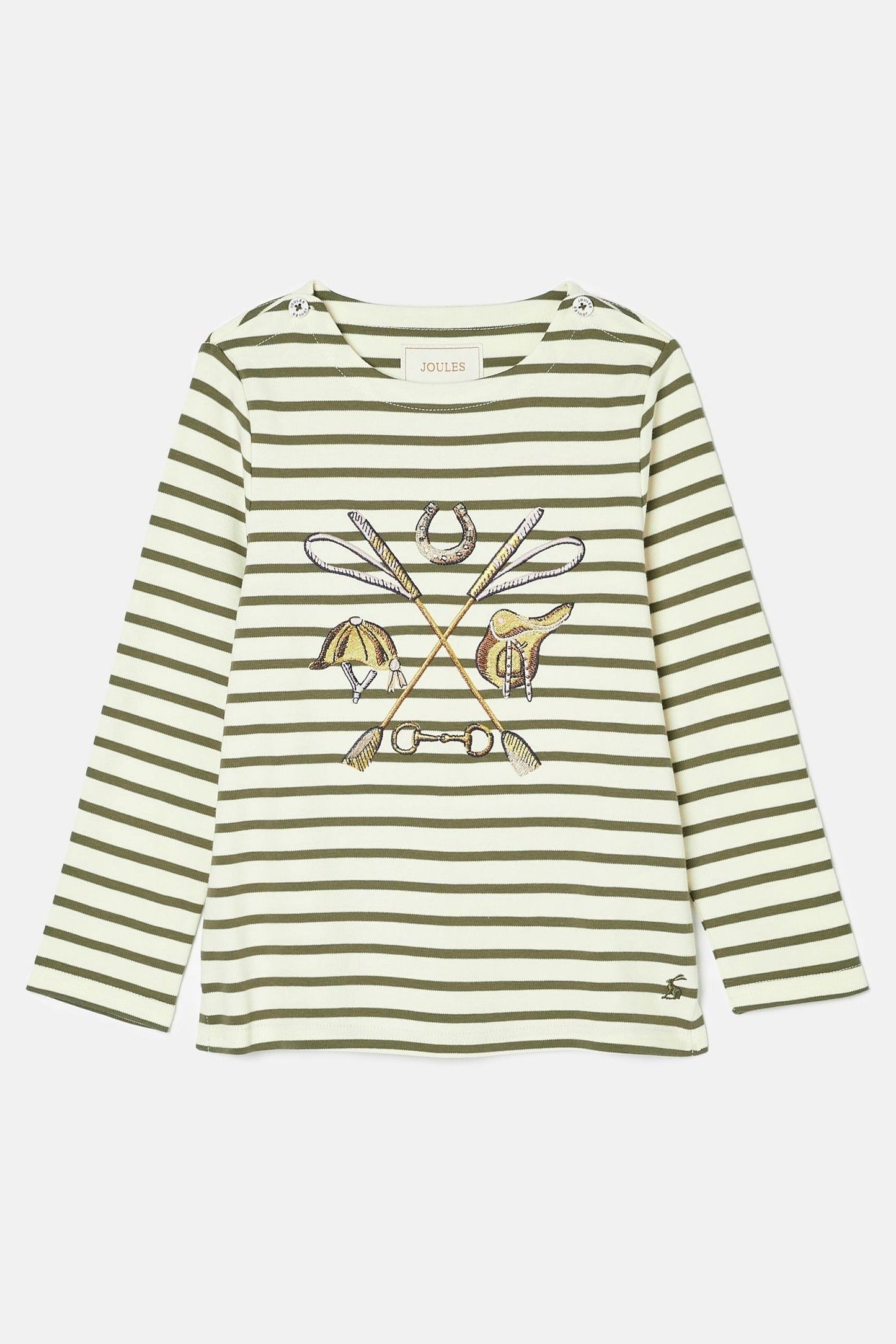 Joules Girls' Harbour Khaki Green Long Sleeve Jersey Top