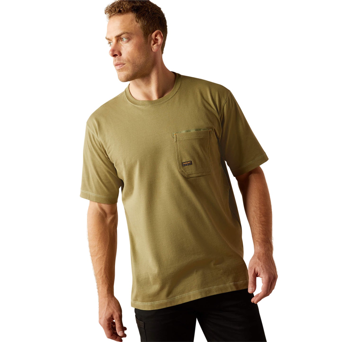 Ariat Men's Rebar Workman T-Shirt in Oil Green Cotton