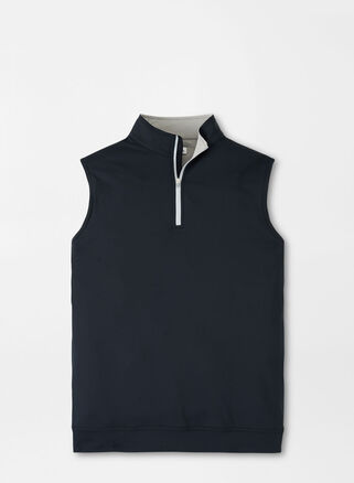 Peter Millar Galway Stretch Loop Terry Quarter-Zip Gilet-Black