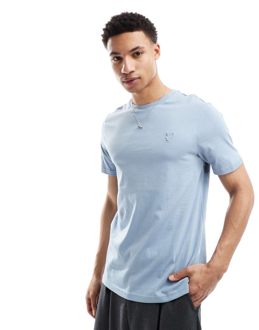LYLE & SCOTT Lyle & Scott tonal eagle t-shirt in blue ash-Grey
