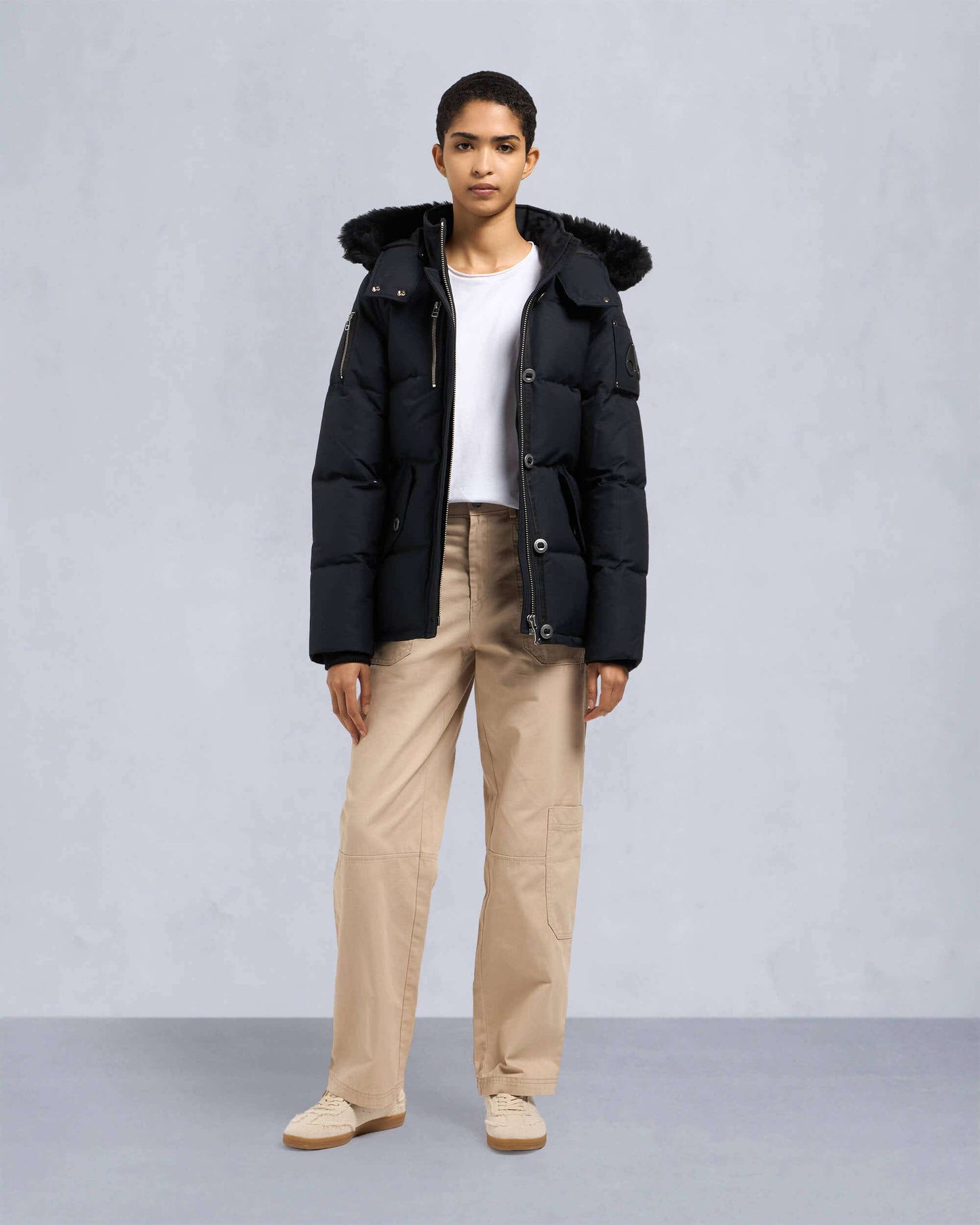 Moose Knuckles ORIGINAL SHEARLING 3Q JACKET-Navy / Black Shearling-3XL