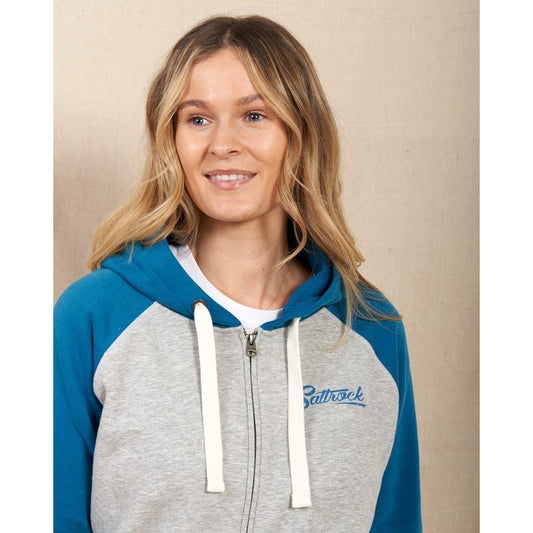 Saltrock Womens Raglan Zip Hoodie - Grey - Size: 10