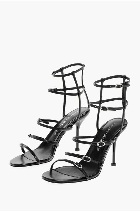 Alexander McQueen Leather FAUN LUX Sandals with Straps 10cm