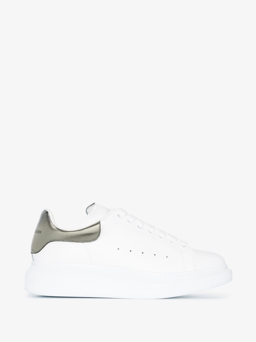 Alexander McQueen White And Silver Oversized Sneakers - Women's - Leather/Rubber