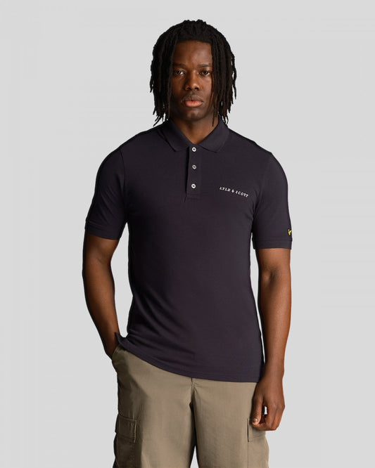 LYLE & SCOTT Lyle & Scott Embroidered Mens Polo Shirt Colour: Z271 Dark Navy