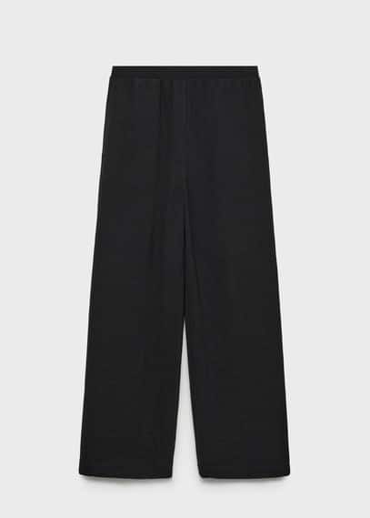 Mango Straight knitted trousers black - Woman -