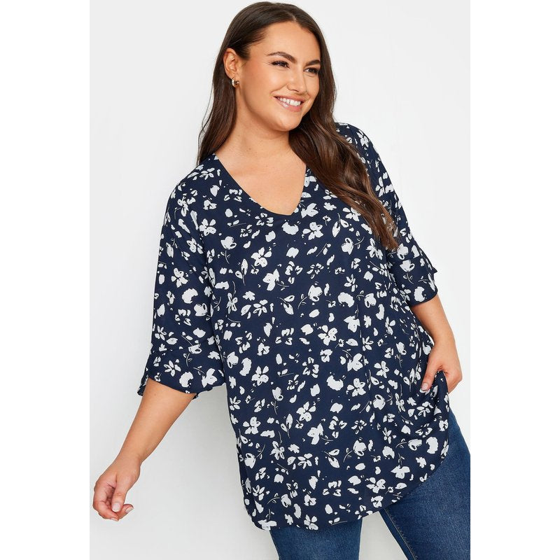 Yours Floral Print Swing Top