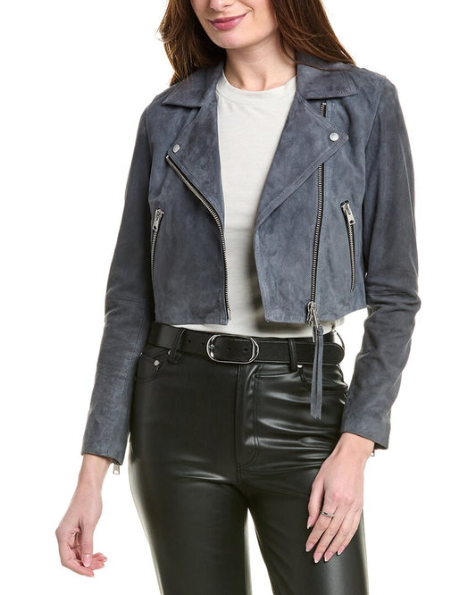Allsaints Dalby Crop Leather Jacket