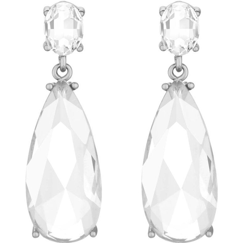 Jon Richard Rhodium Plated Cubic Zirconia Peardrop Earrings