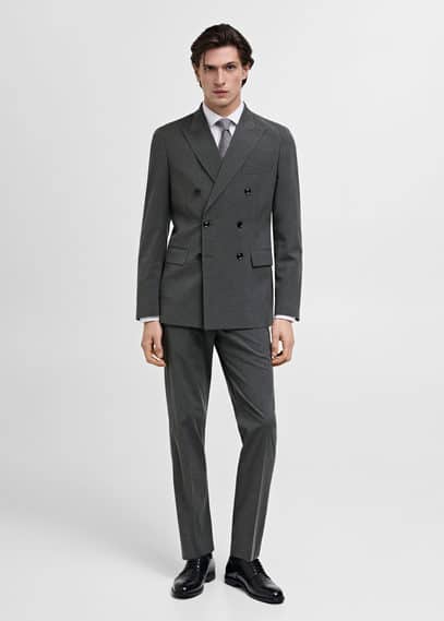 Mango Slim-fit suit trousers grey - Man -