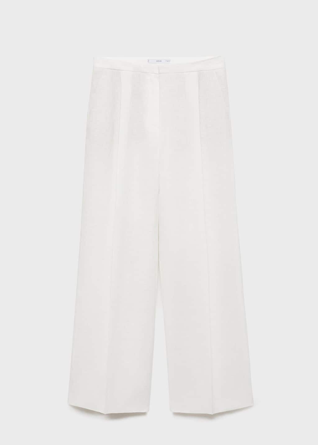 Mango Straight-fit linen suit trousers off white - Woman -