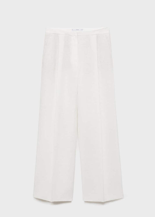 Mango Straight-fit linen suit trousers off white - Woman -