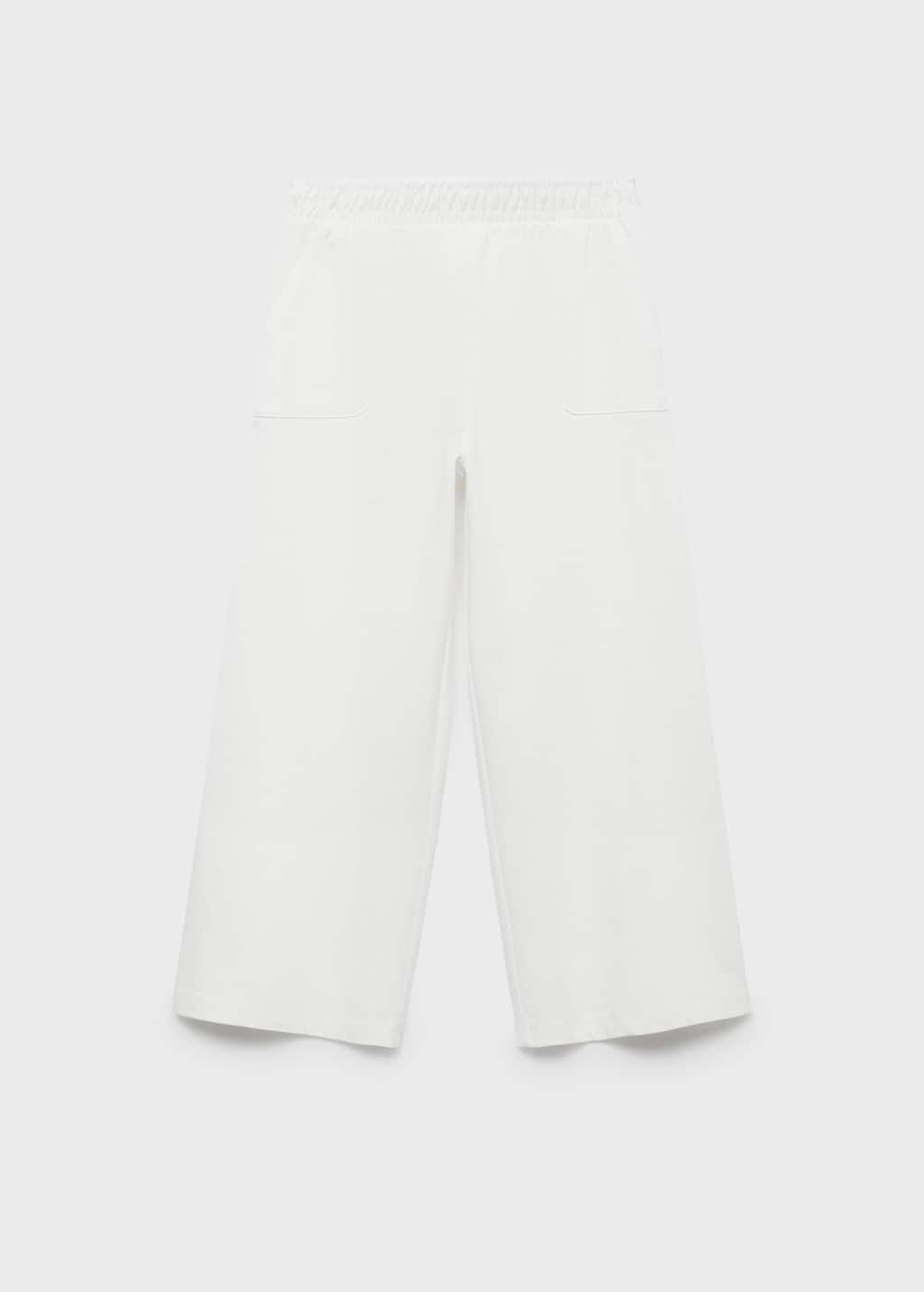 Mango Cotton palazzo trousers off white - Kids -
