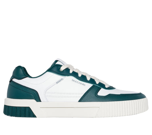 Skechers Men's Jade - Strane Sneaker in White/Green, Size 6.5 | Synthetic/Leather