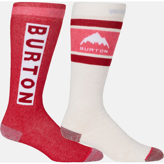 Burton Women's Weekend Midweight Socks (2 Pack), Deep Red, SM