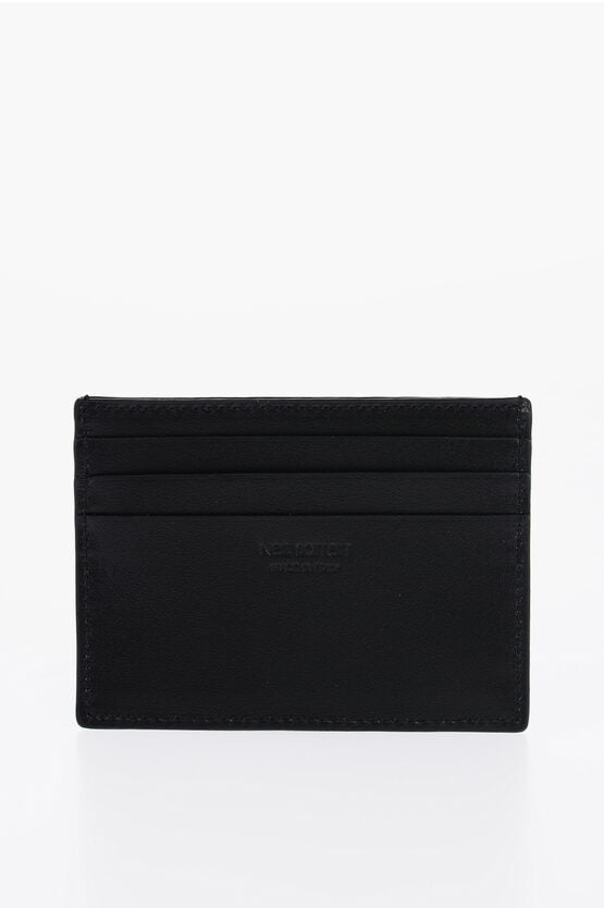 Neil Barrett Leather FAIR-ISLE THUNDERBOLT Card Holder with Contrast Prin