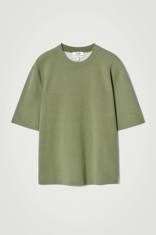 Cos RELAXED DOUBLE-FACED KNIT T-SHIRT