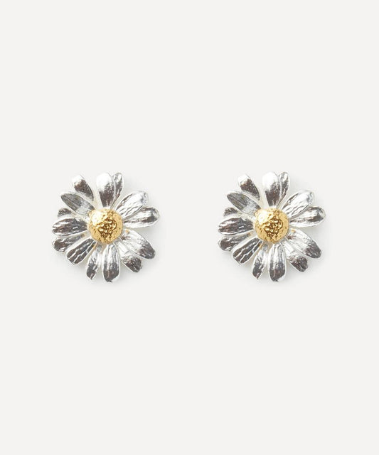 Alex Monroe Mix Metal Classic Daisy Stud Earrings One size