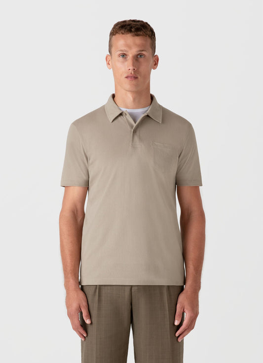 Sunspel Men's Riviera Polo Shirt in Ash Grey