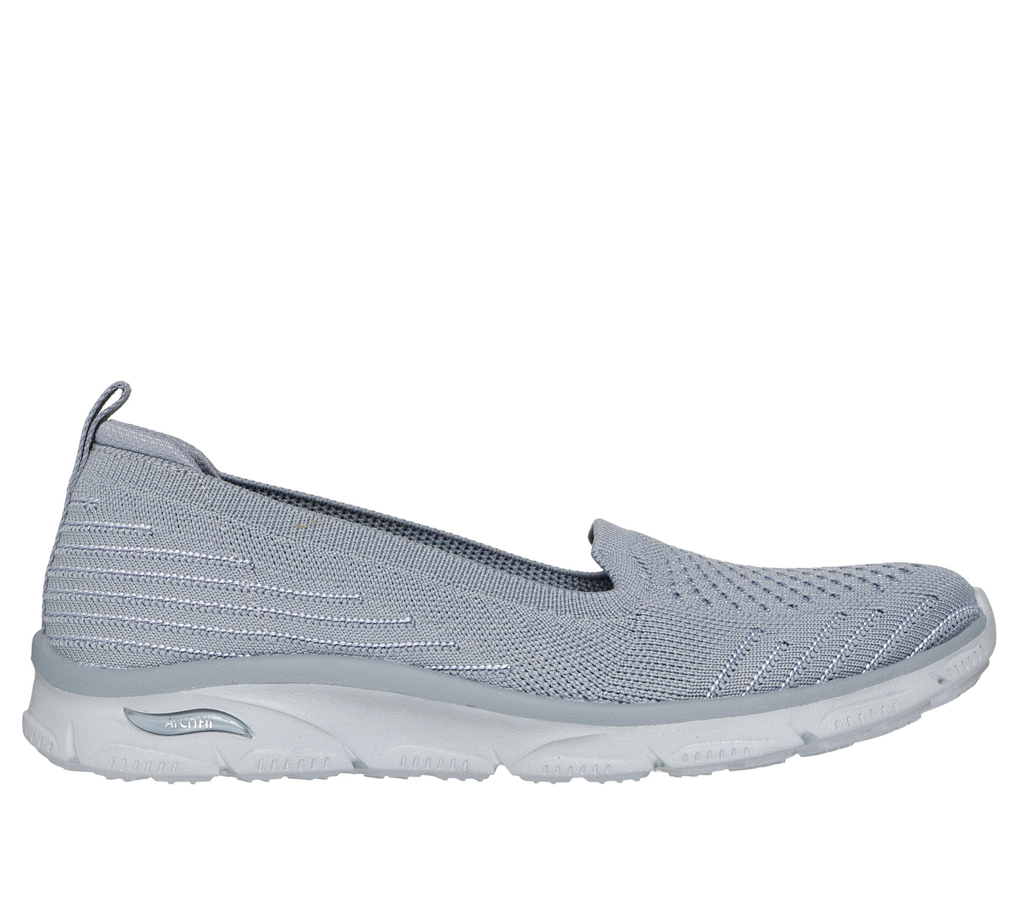 Skechers Women's Arch Fit Sunny - Comfort Flow Flats in Gray, Size 3 | Textile, Vegan, Machine Washable