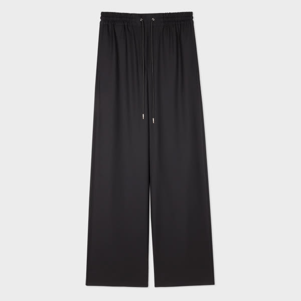 Paul Smith Women's A Suit To Travel In - Women's Black Drawstring Wide Leg Trousers