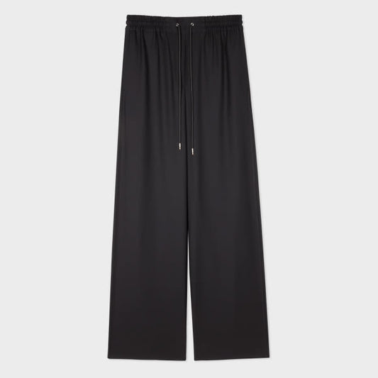Paul Smith Women's A Suit To Travel In - Women's Black Drawstring Wide Leg Trousers