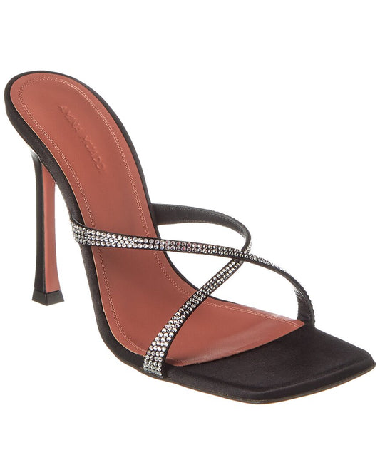 Amina Muaddi Adriana Crystal 105 Satin Sandal