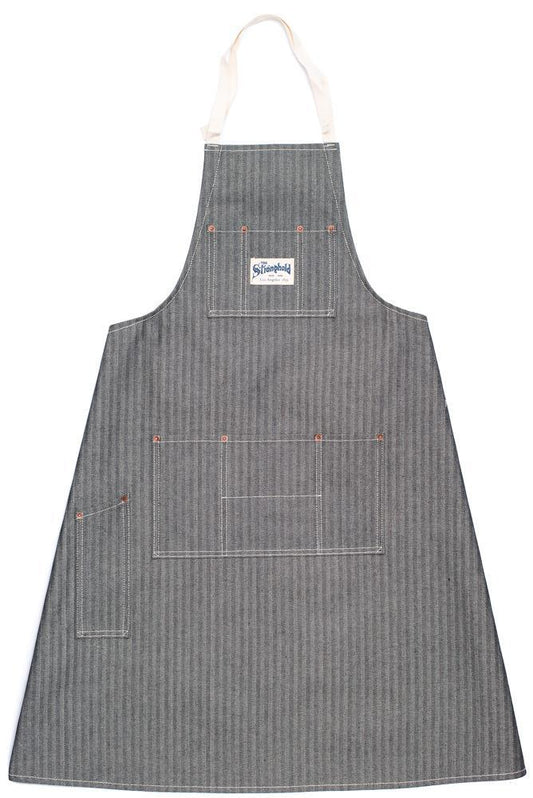 Clutch Cafe Stronghold DM056 Long Bib Apron 12.5oz Herringbone Selvage Denim