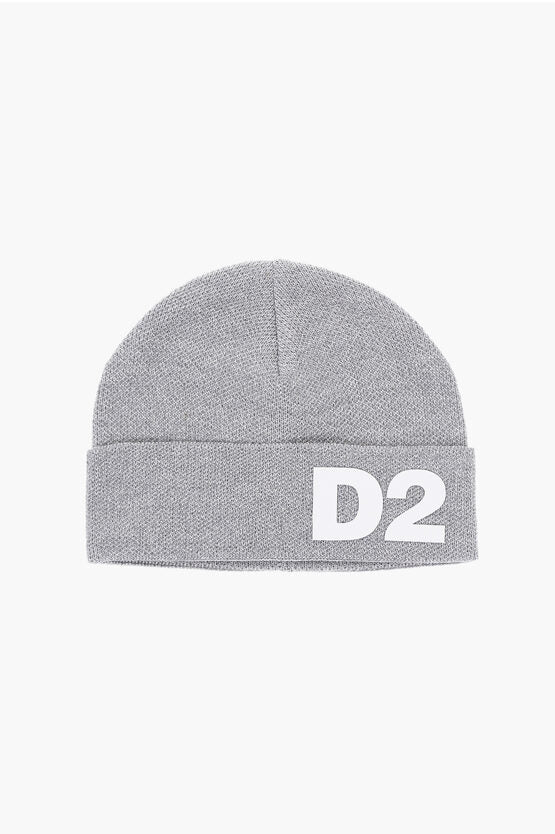 Dsquared2 Kids Solid Color Beanie with Embossed Logo