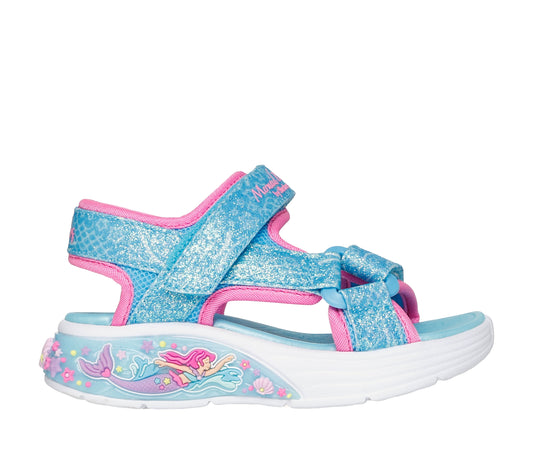 Skechers Mermaid Dreams Sandal - Marina Bliss Sandals in Blue, Size 6 | Synthetic/Textile