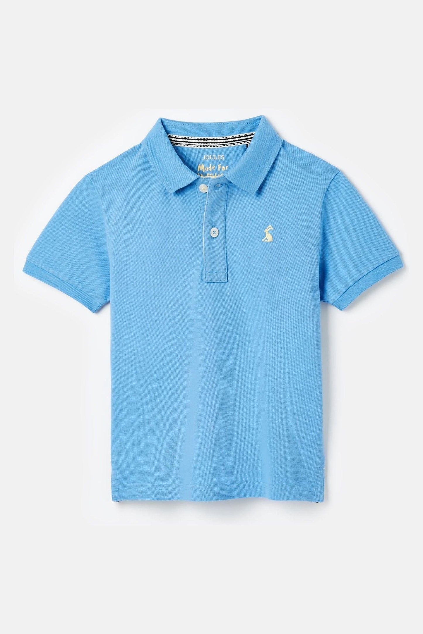 Joules Boys' Woody Blue Pique Cotton Polo Shirt