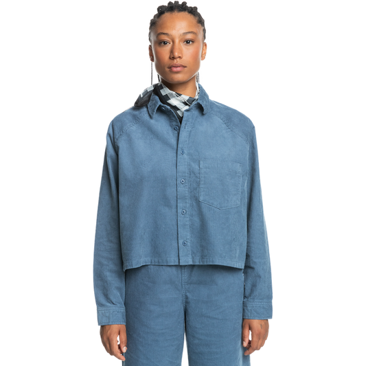 Quiksilver Uni Simple Cord Shirt in Vintage Indigo