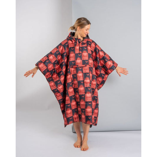 Saltrock Equinox - Recycled Reversible Poncho - Orange/Grey