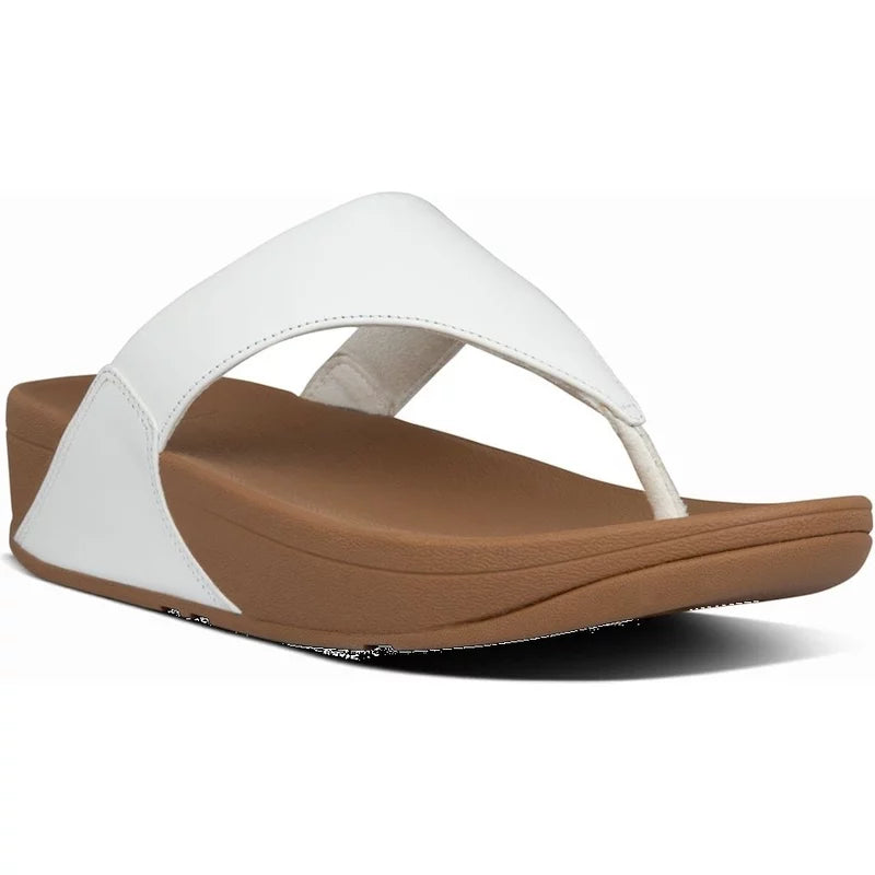 Fitflop Women's Lulu Leather Womens Toe Post Sandals - White - Size: 4