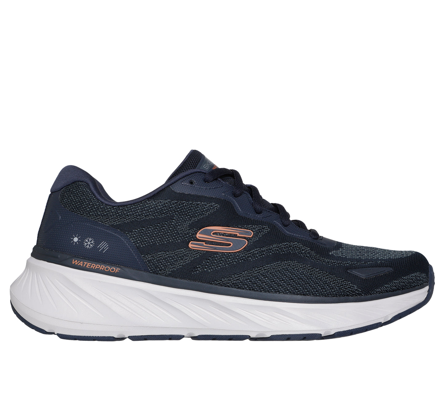 Skechers Men's Relaxed Fit: Edgeride - Konzo Sneaker in Navy Blue/Orange, Size 9 | Textile/Synthetic, Vegan, Machine Washable