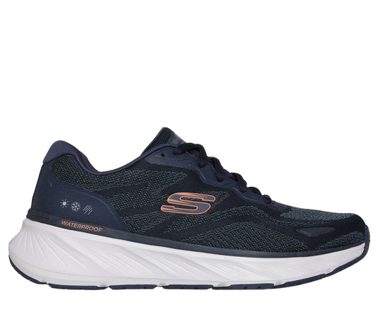 Skechers Men's Relaxed Fit: Edgeride - Konzo Sneaker in Navy Blue/Orange, Size 9 | Textile/Synthetic, Vegan, Machine Washable
