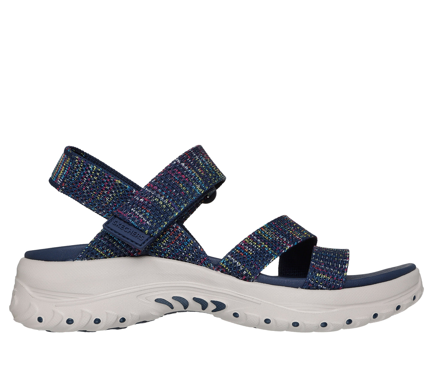 Skechers Women's Reggae Bound - Sweet Crush Sandals in Navy Blue, Size 3 | Textile, Vegan, Machine Washable
