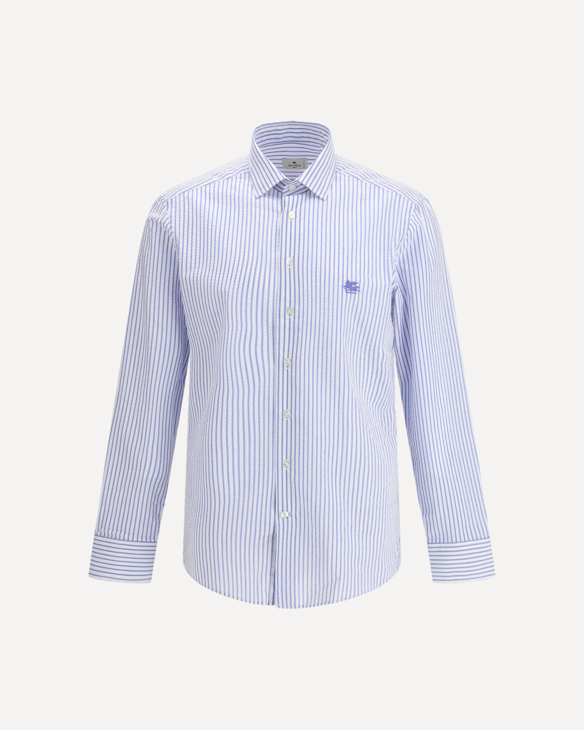 ETRO | Striped cotton Shirt with an embroidered Pegaso logo on the chest | Male | 38