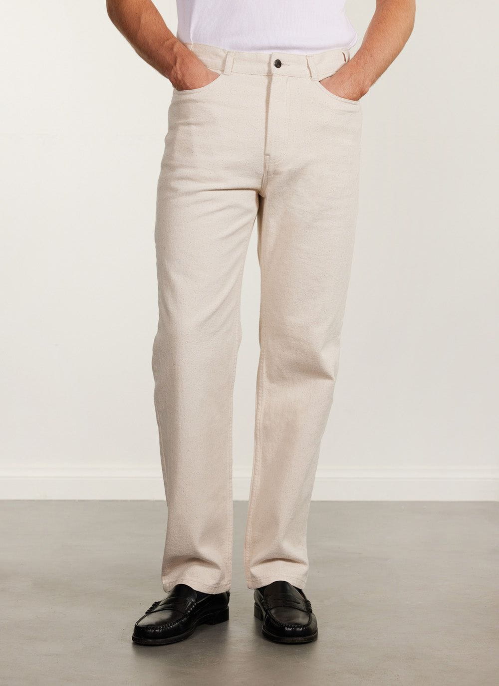 Percival Menswear Percival 5 Pocket Twill Trousers Cream