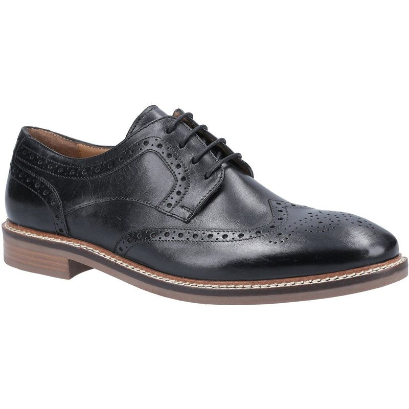 Hush Puppies Bryson Leather Men's Black Brogues Shoes