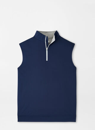Peter Millar Galway Stretch Loop Terry Quarter-Zip Gilet-Navy