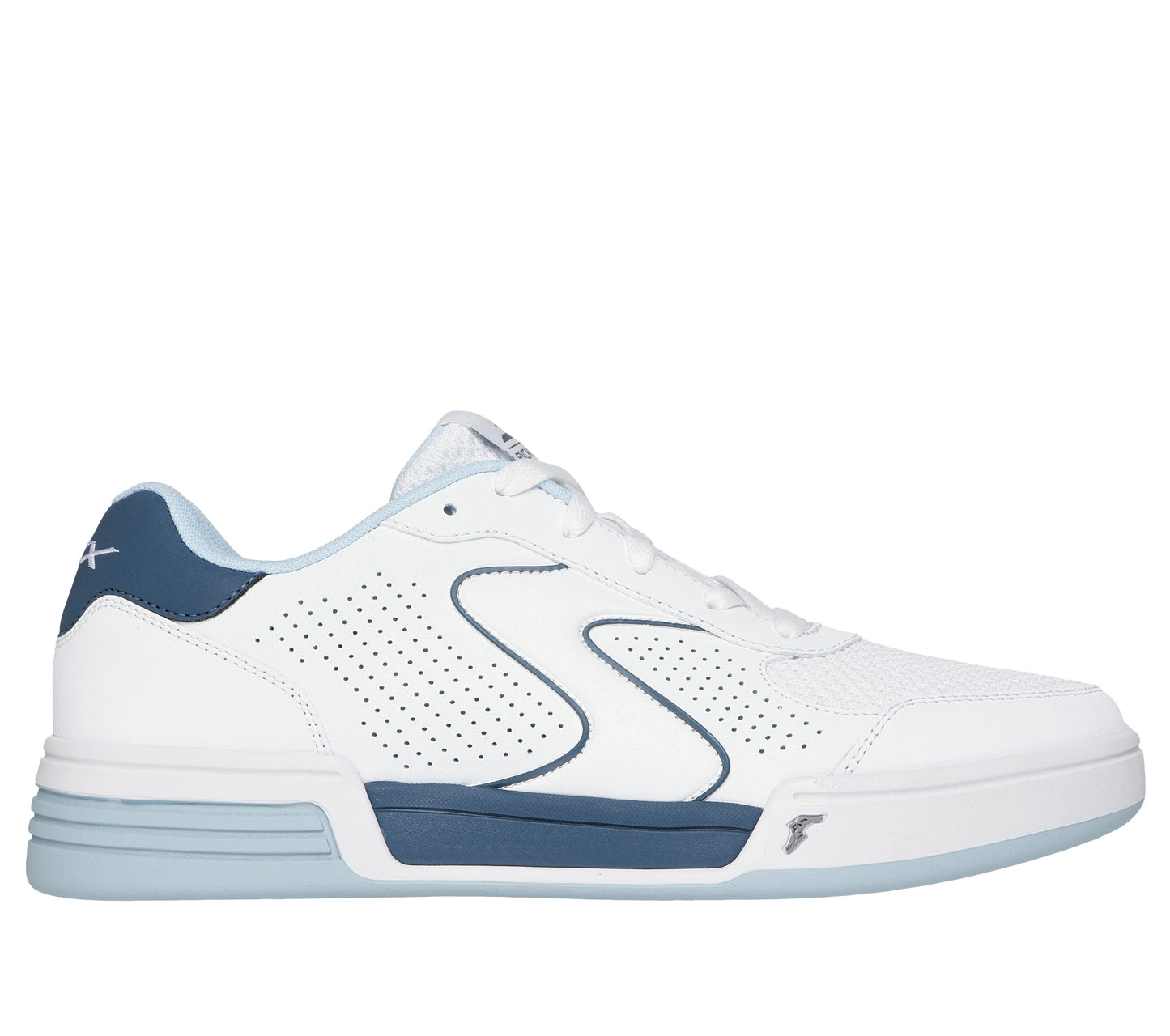 Skechers Men's Viper Court Classic Sneaker in White/Blue, Size 6.5 | Leather/Synthetic/Textile