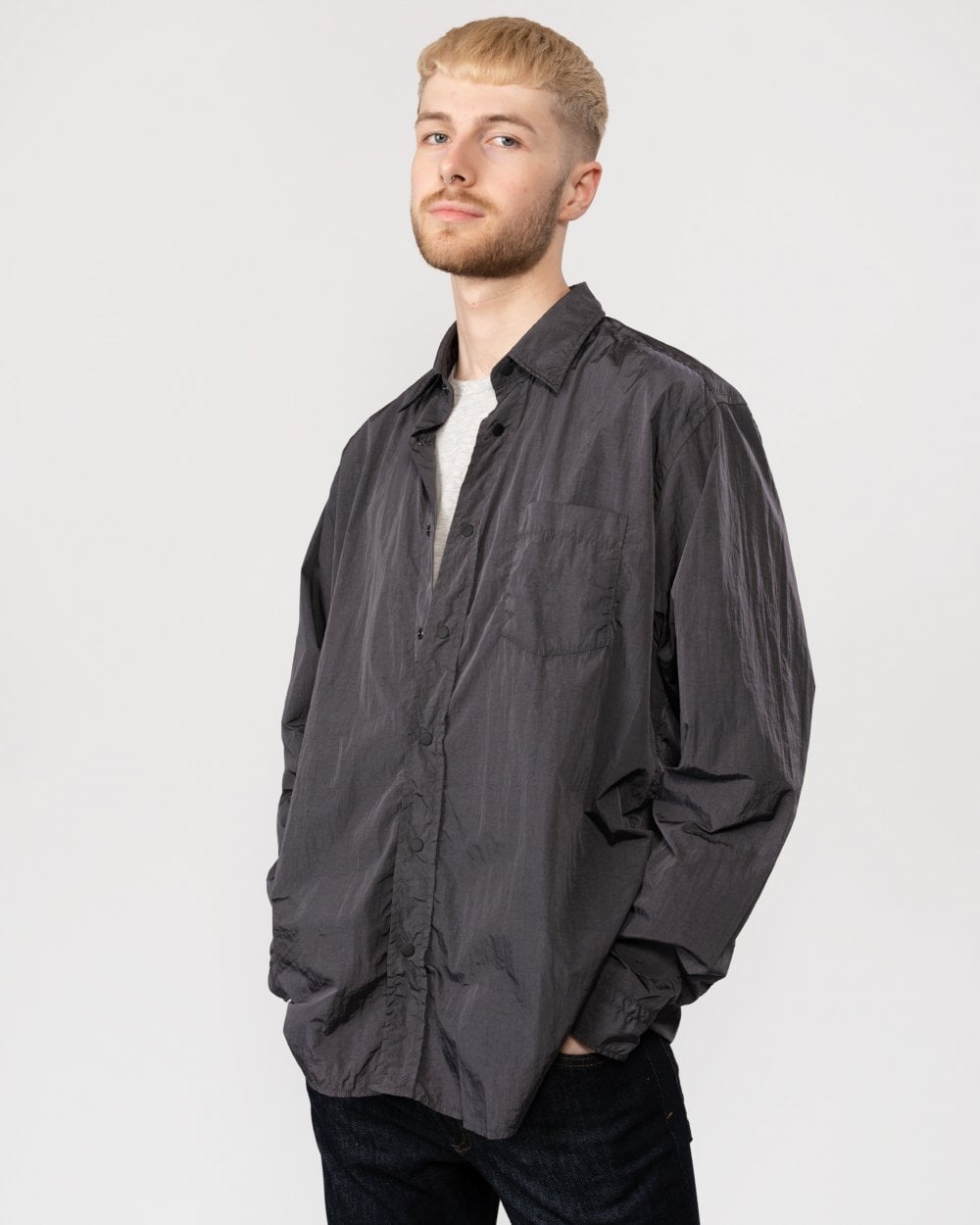 Boss Orange BOSS Orange Lambini Mens Long Sleeve Shirt Colour: Grey 022