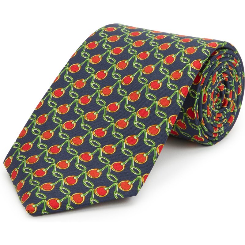 Oliver Brown Stirrup Design Tie - Navy/Red