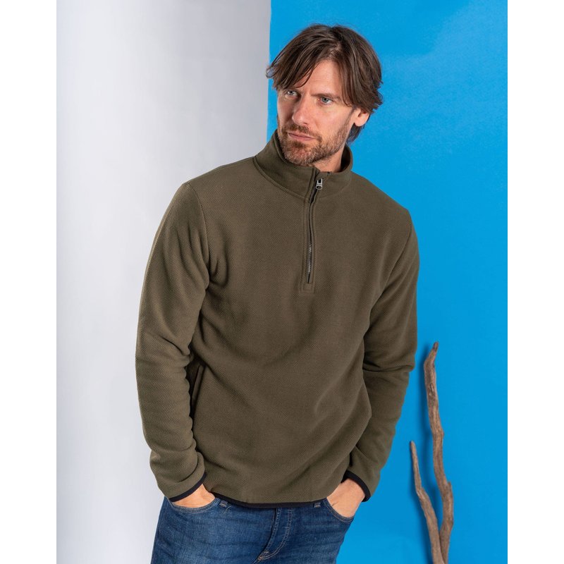 Saltrock Mens 1/4 Neck Recycled Fleece - Green - Size: Large